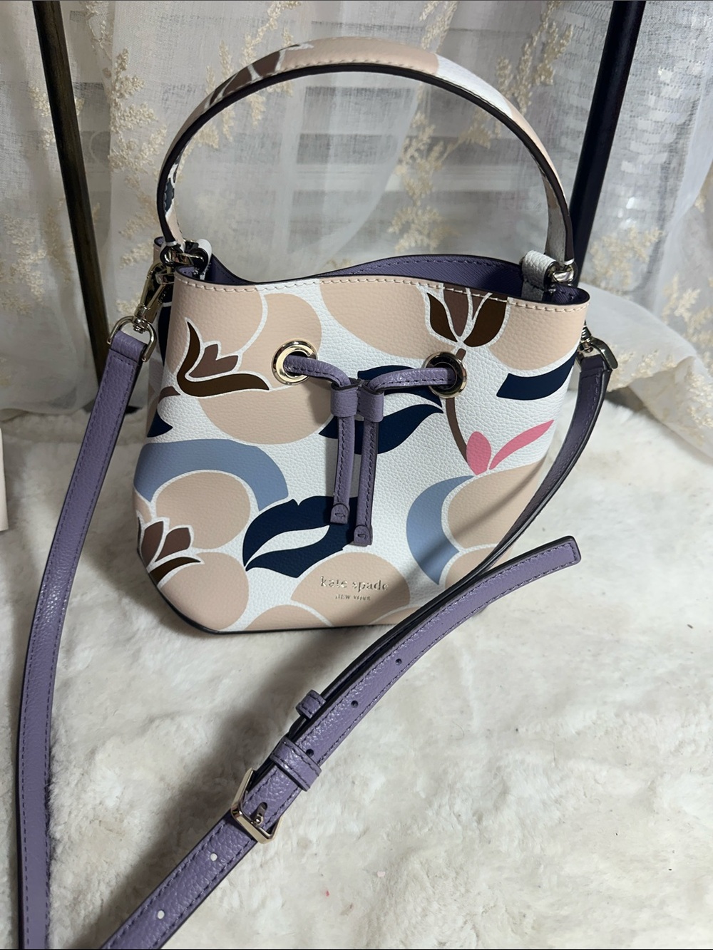Kate spade New York Eva Small Bucket Bag in the Nouveau Bloom' print,